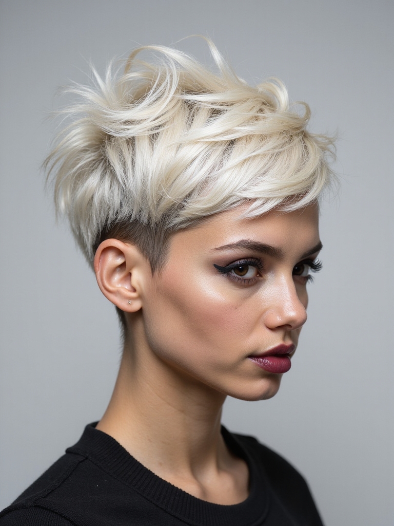 long top pixie contrast cut