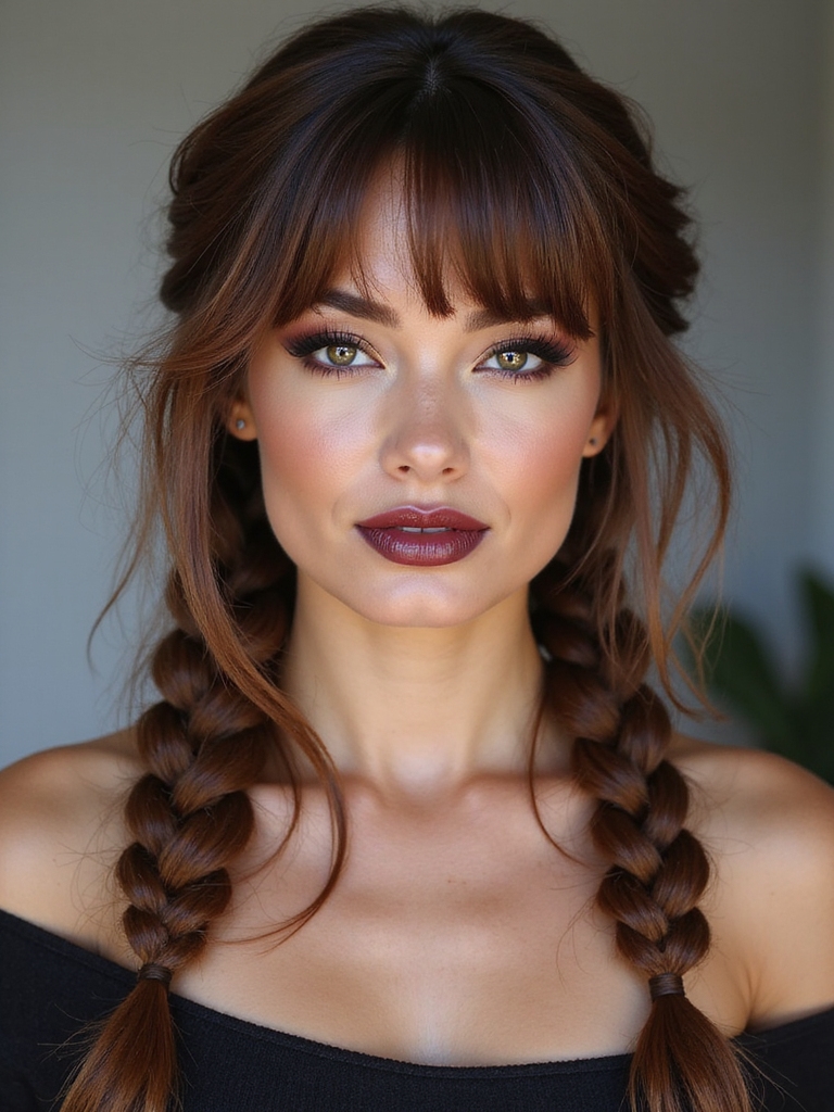 Face-framing Dutch braids