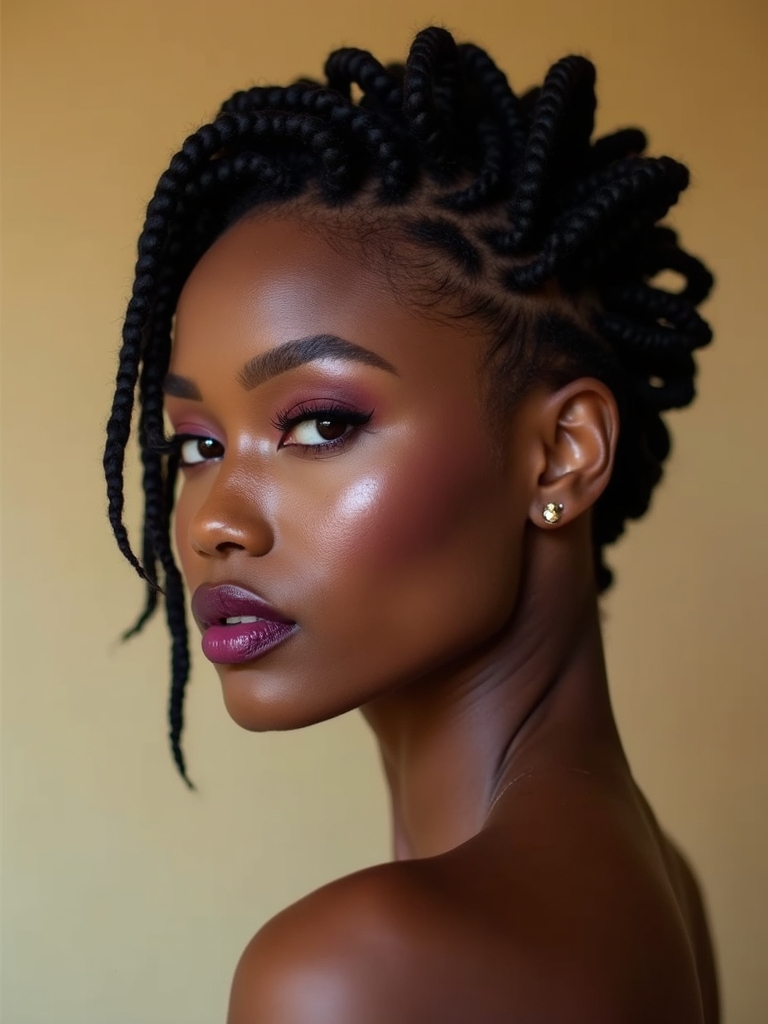 A clean fade beneath textured crown locs