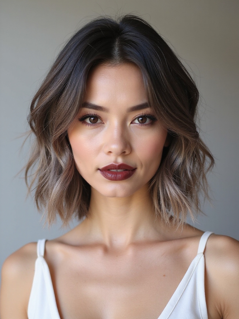low maintenance layered haircut silhouette