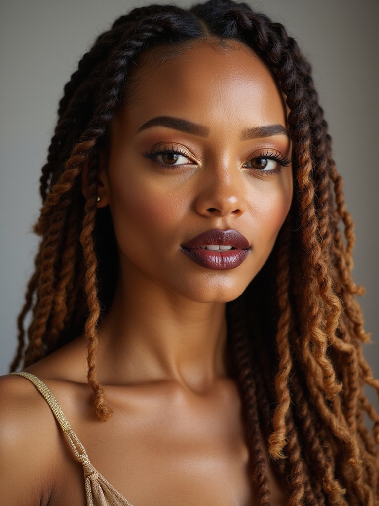 Locs in a simple protective style for easy days