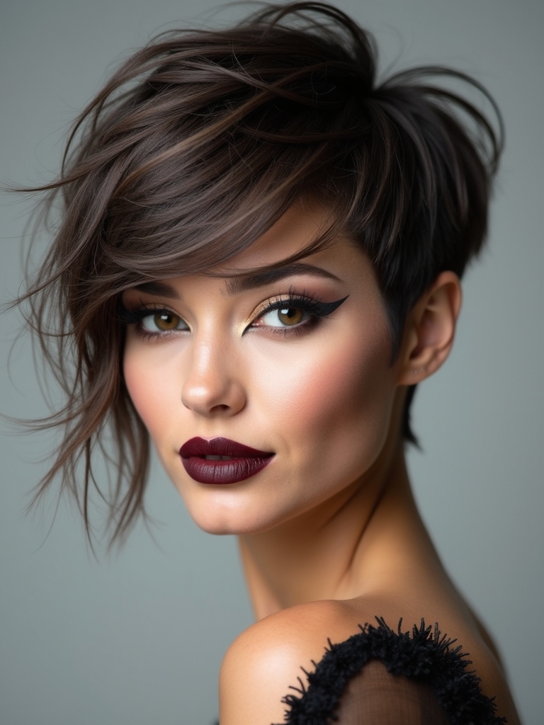Choppy matte long pixie