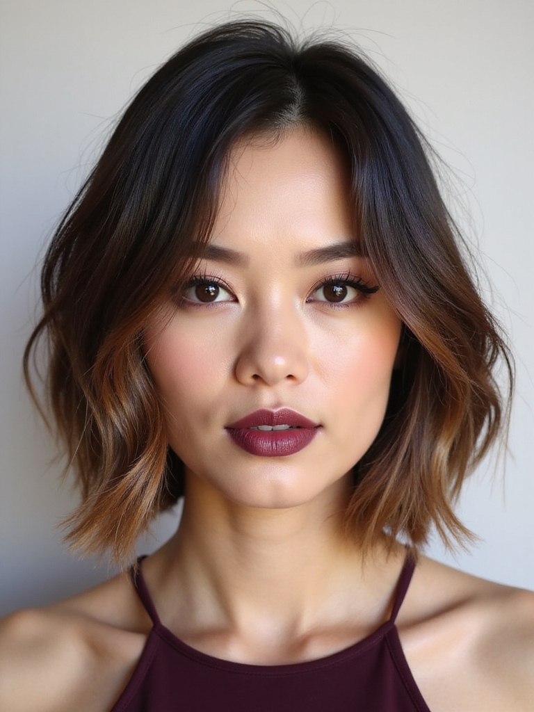 medium bob flattering faces