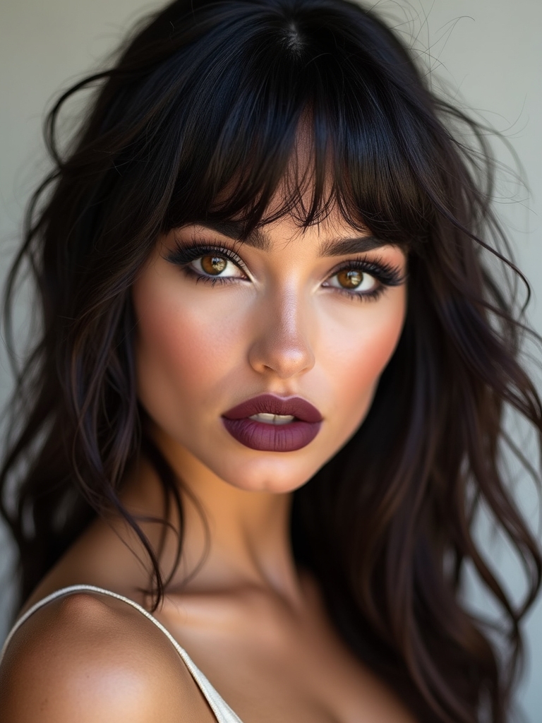 micro bangs loose waves