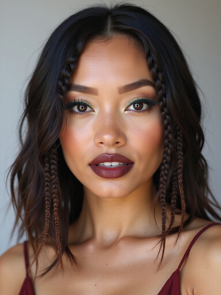 micro boho bob with tendrils