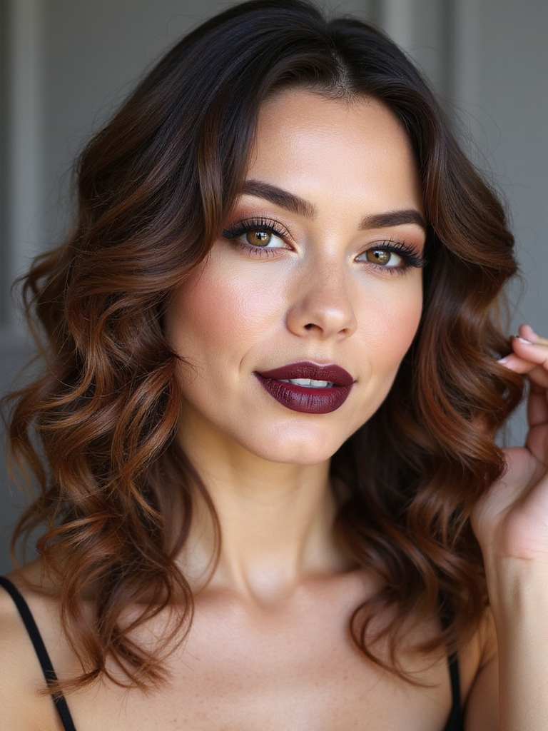 mid length layered curly routine