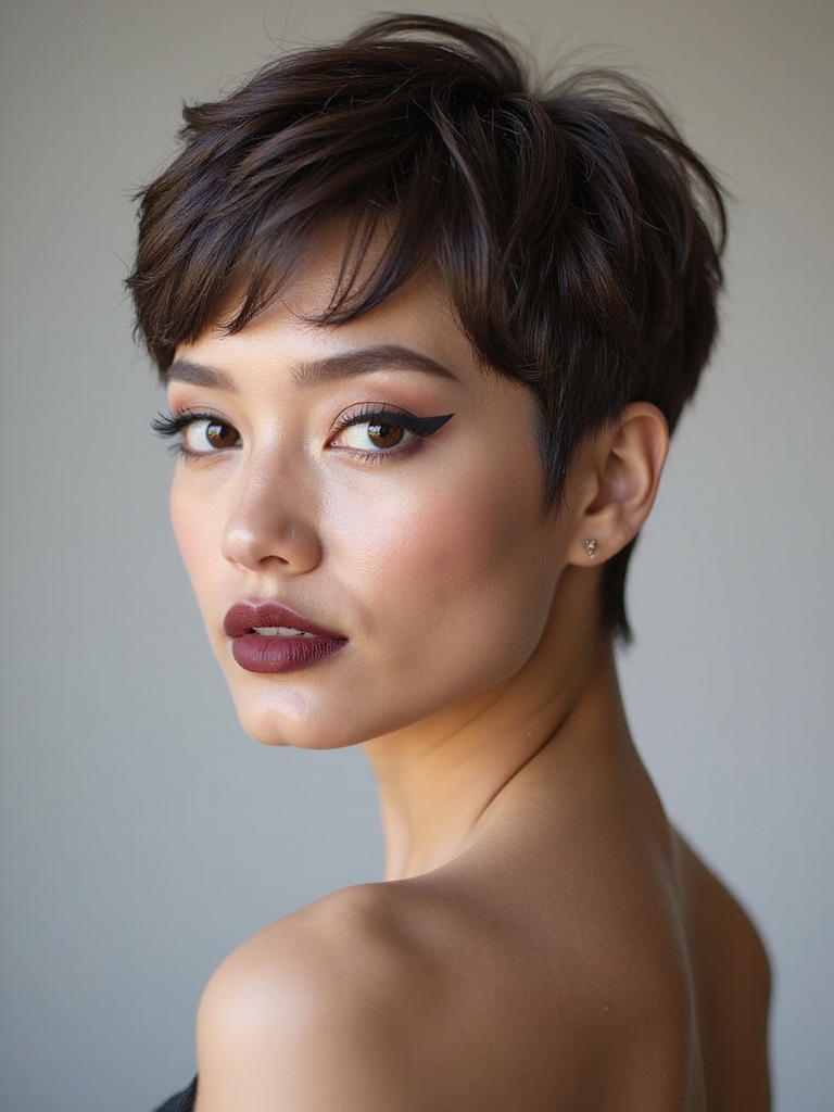 modern pixie micro fringe look