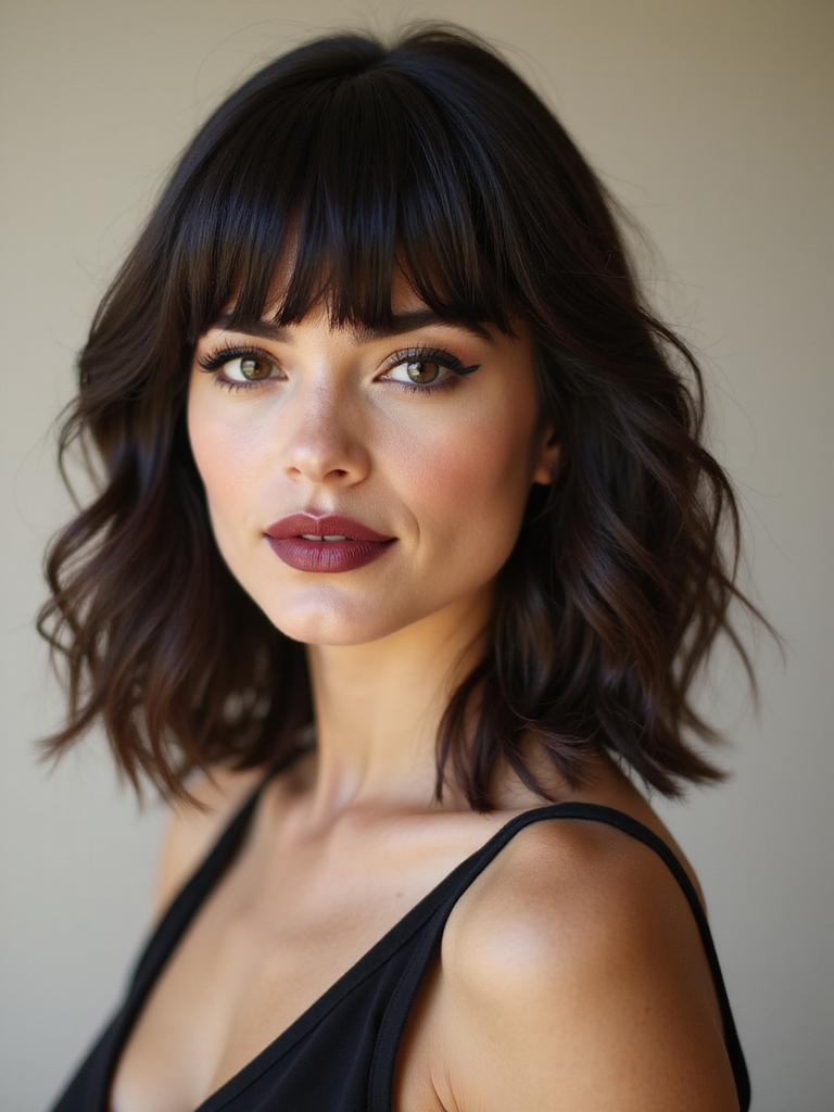 modern shoulder length bangs looks