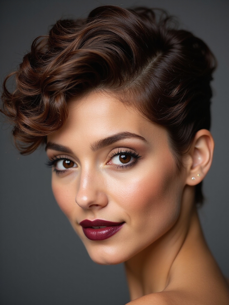 Moisture curly pixie