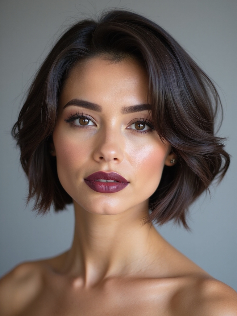 Nape-tapered stacked bob