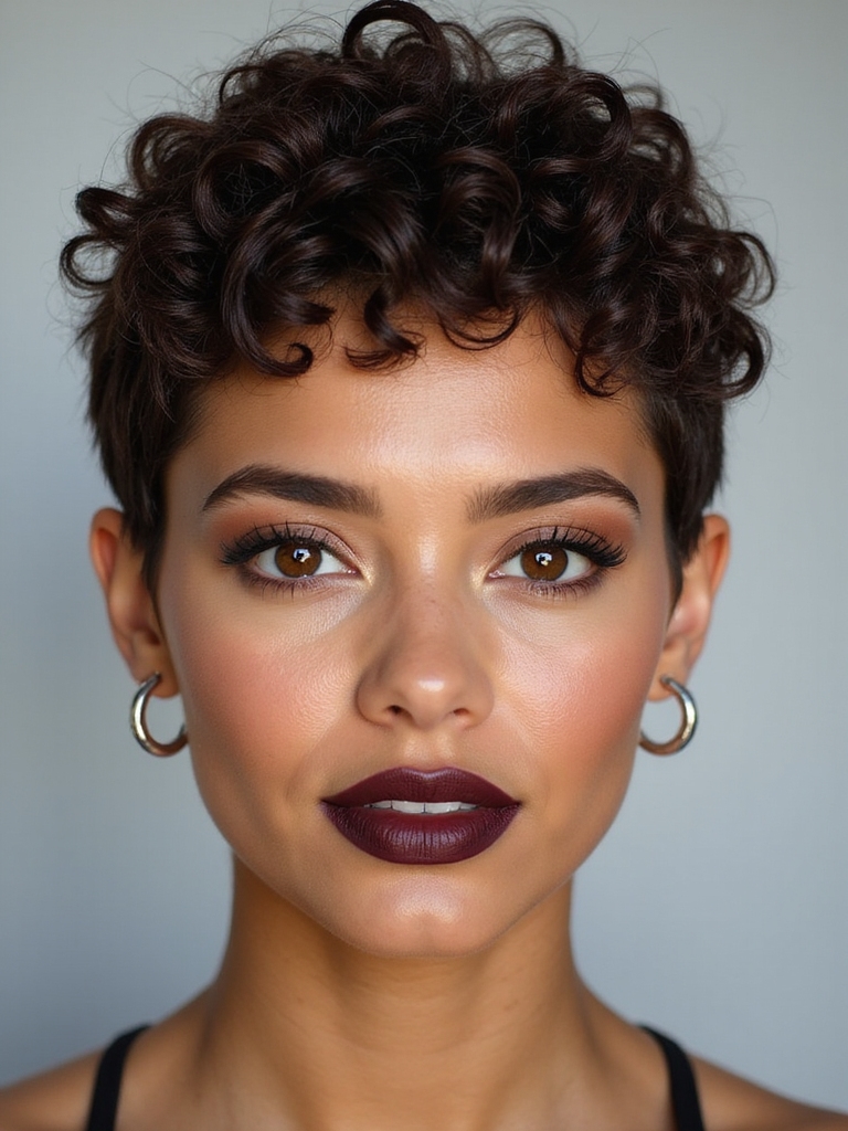 natural curly pixie styles