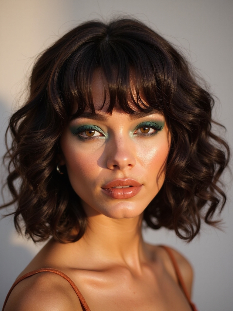 no heat defined curly fringe