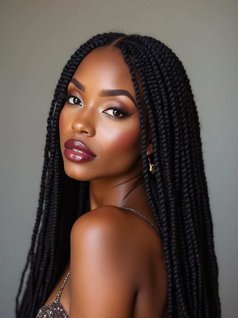 loc parting pattern grid designed to frame the face and complement bone structure