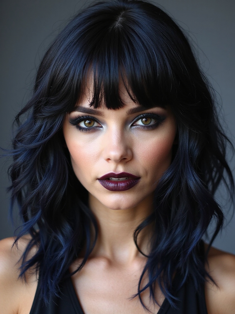 Choppy layered bangs