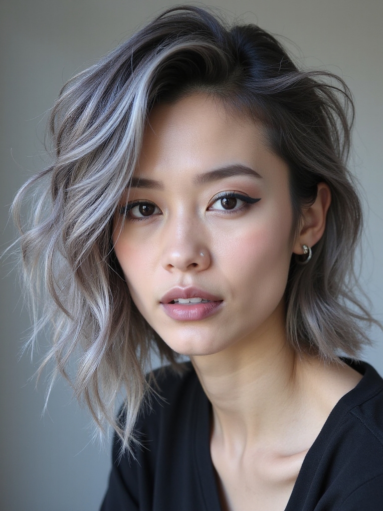 piecey tousled wolf cut