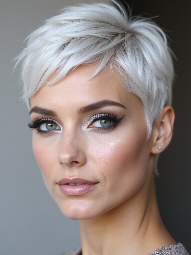 platinum icy sleek pixie