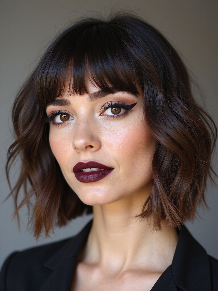 A blunt messy bob with texture