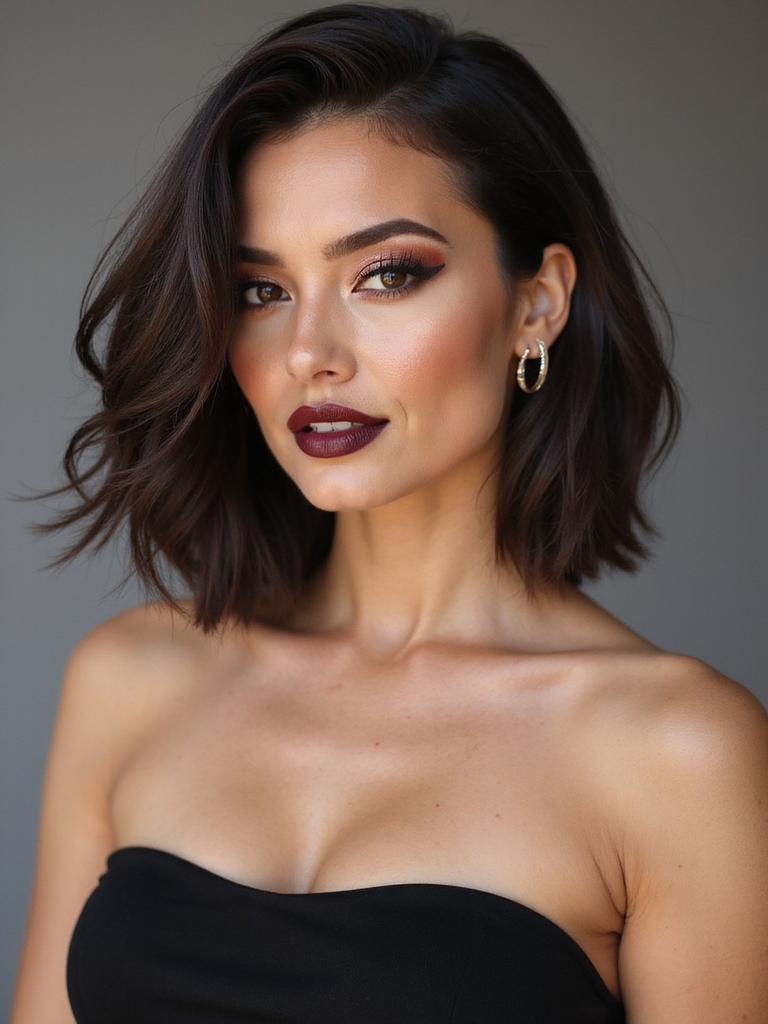 polished short layered shoulder length