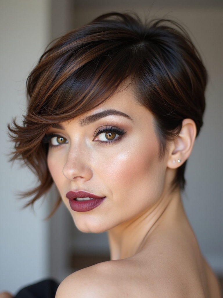 A pixie with a side-swept fringe