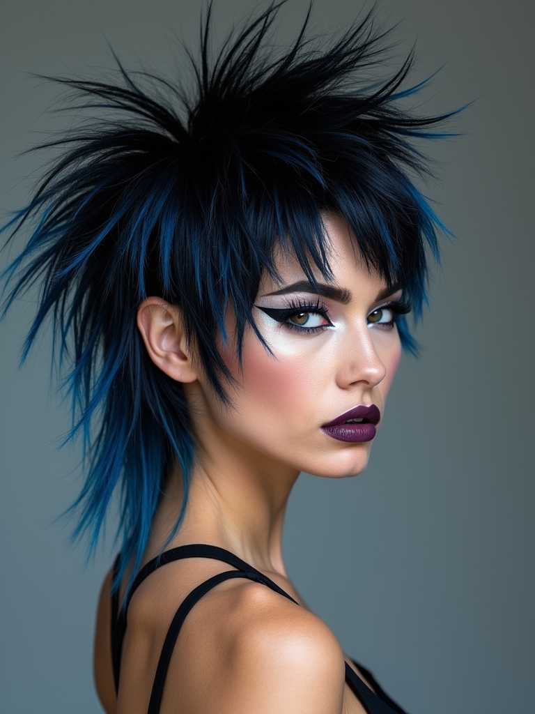 punk inspired spiky wolfhair