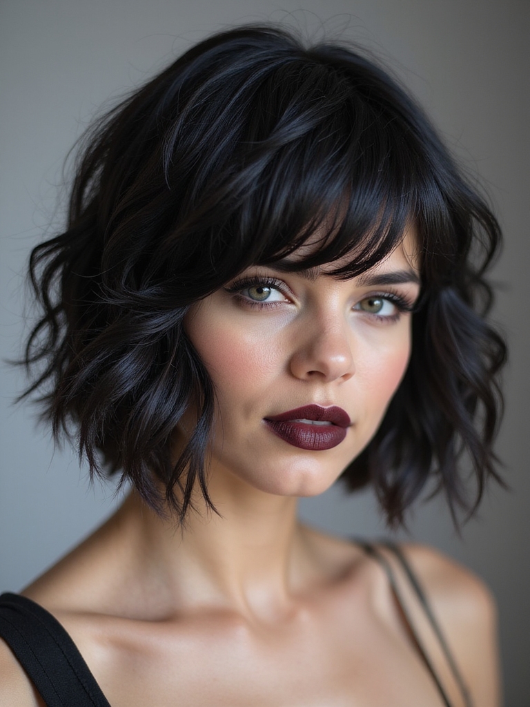 razor cut piecey textured bob