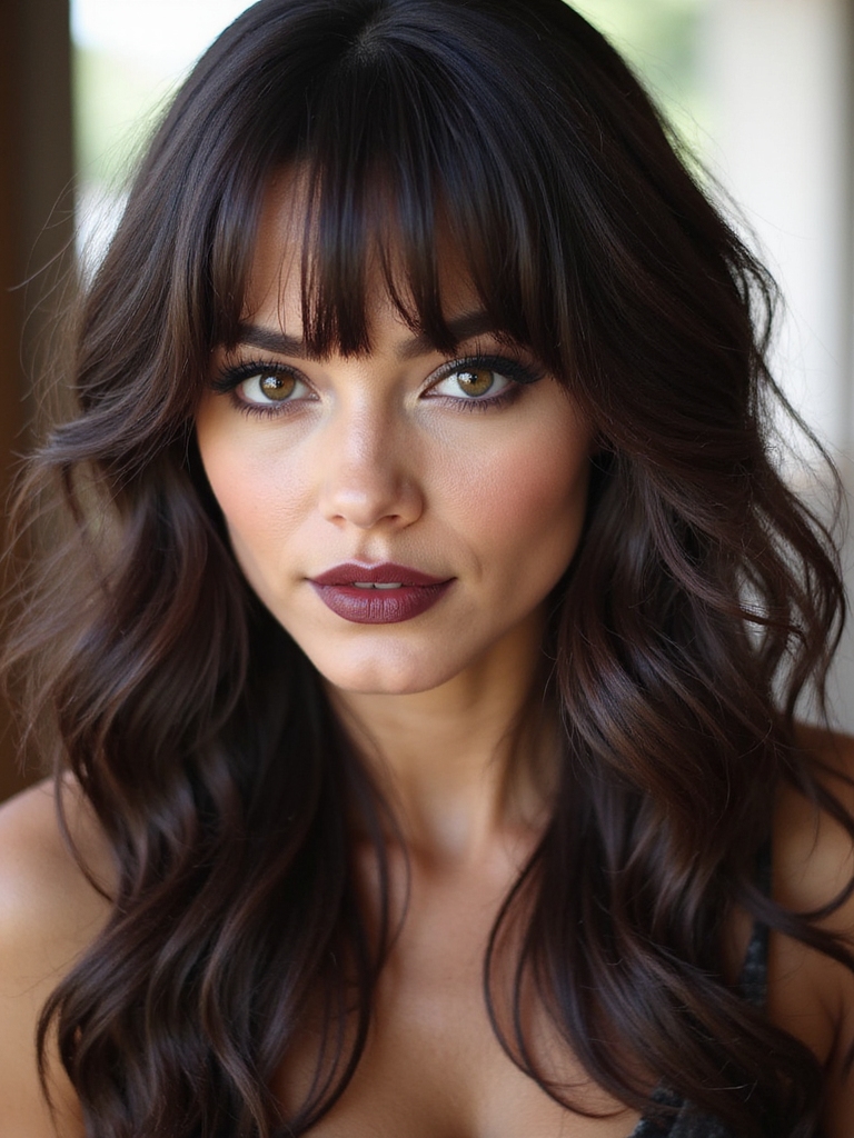 razor cut shaggy curtain bangs