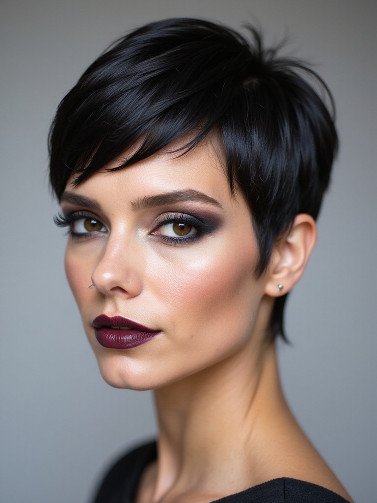 razor edged sculpted pixie silhouette