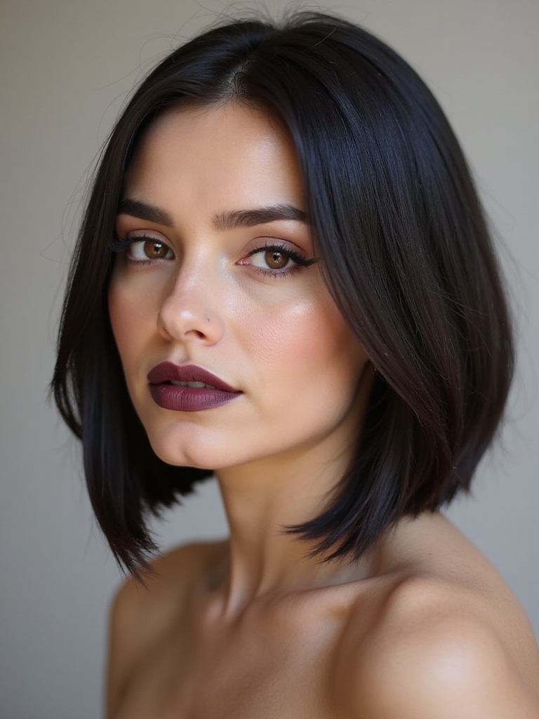 razor precise center part bob