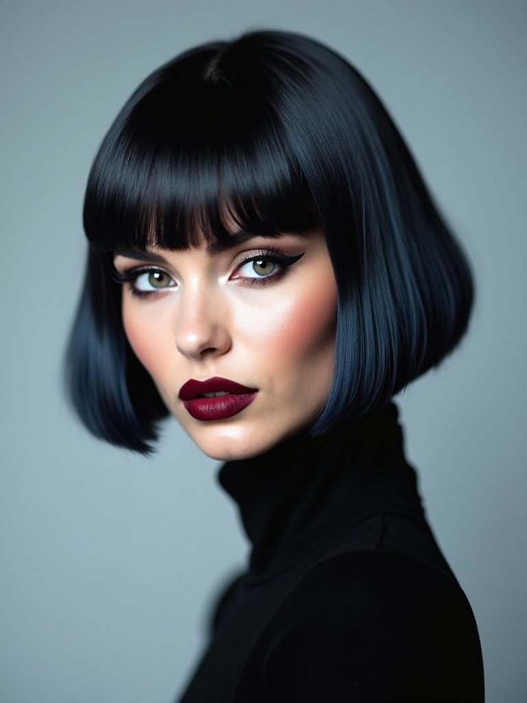razor sharp glossy a line bob