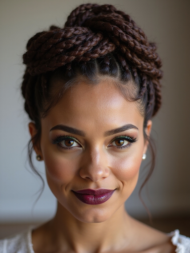 Braided loc updos for weddings and special occasions