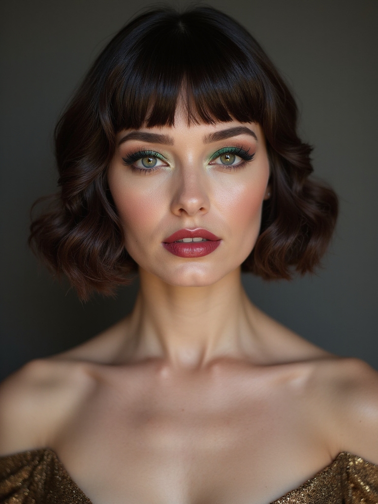 Retro flipped ends with a short curtain fringe