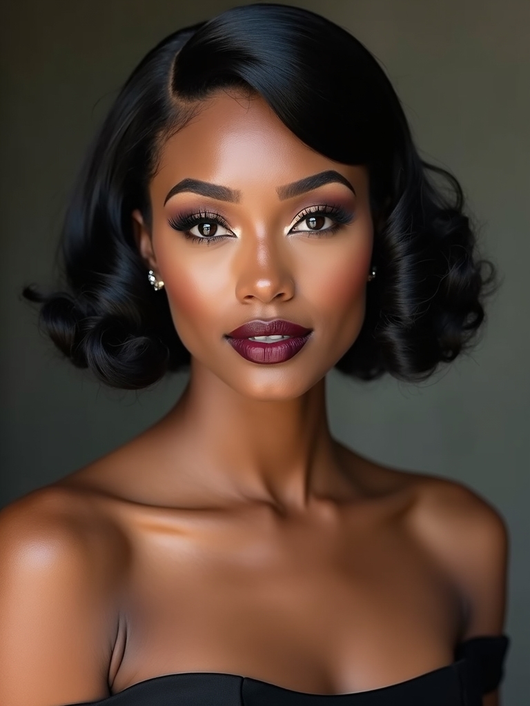 retro glossy pin curl pixie