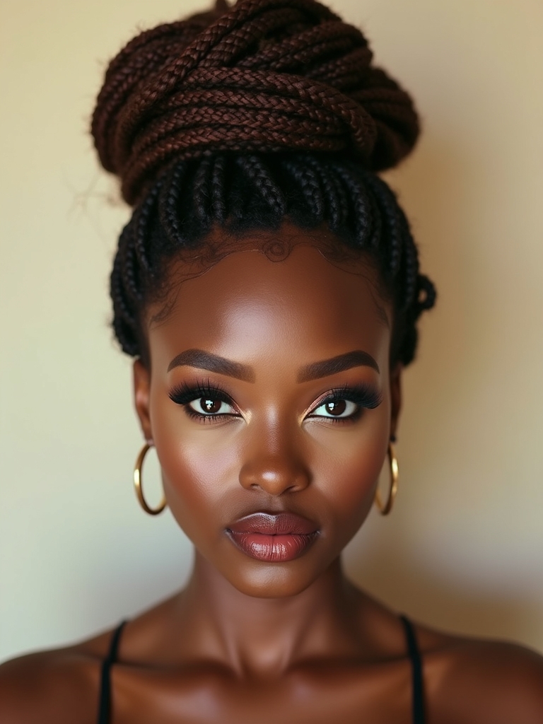 A braided loc halo wrapped around the head