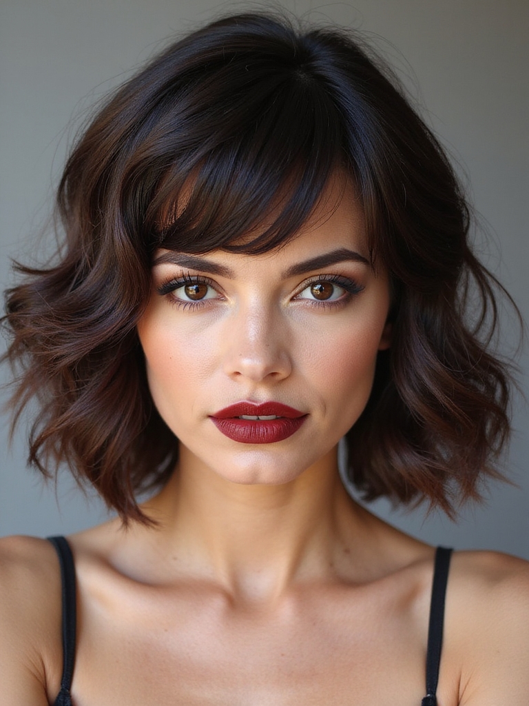 A voluminous rooty messy bob