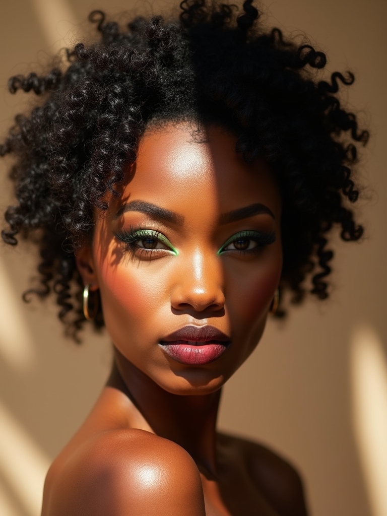 rounded brow kissing curly fringe