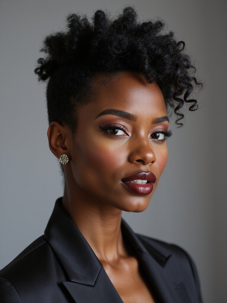 rounded velvet afro pixie