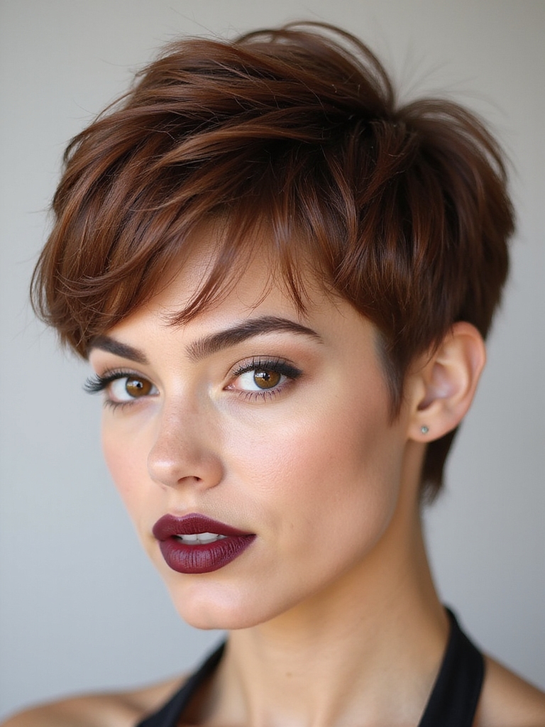 Thick hair pixie round face