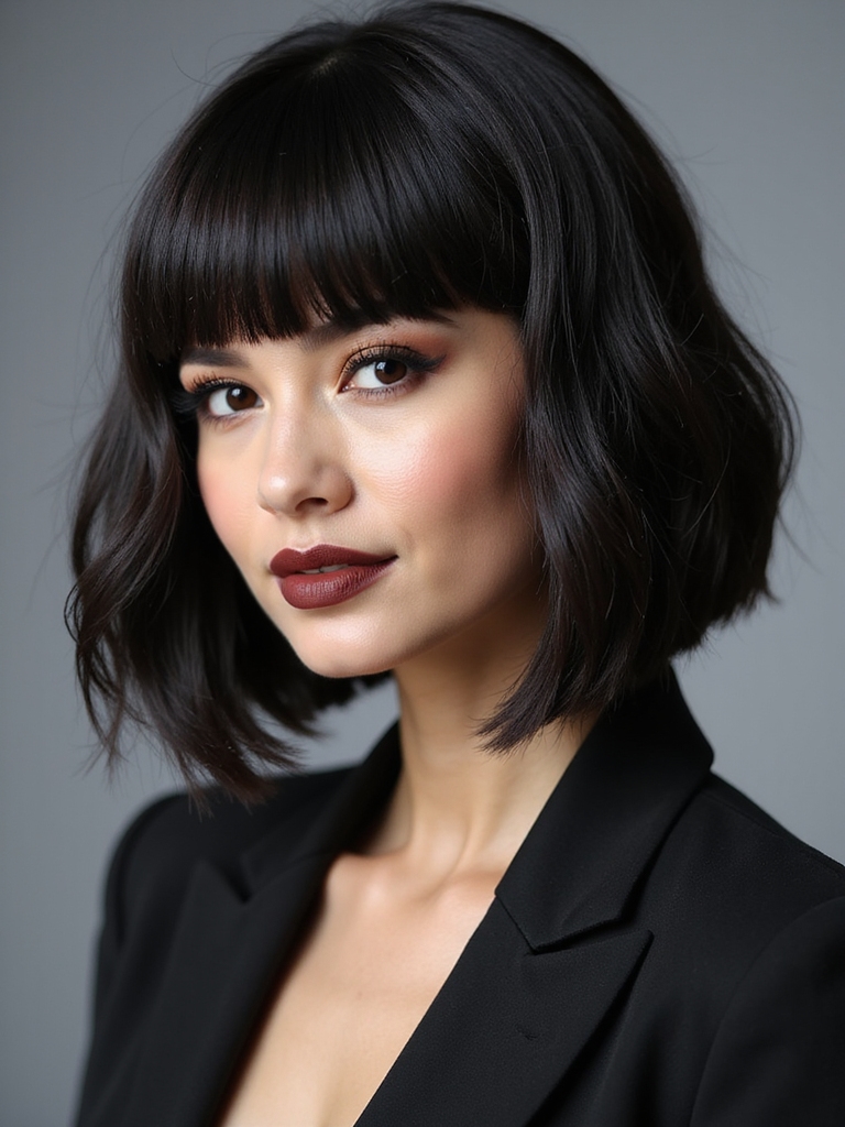 sculpted jaw skimming angled bob