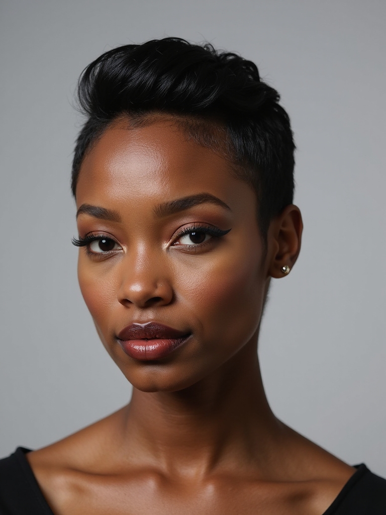 sculpted sleek pixie edges