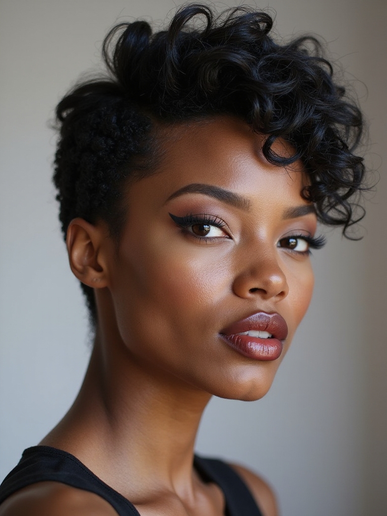 sculpted tapered pixie curls