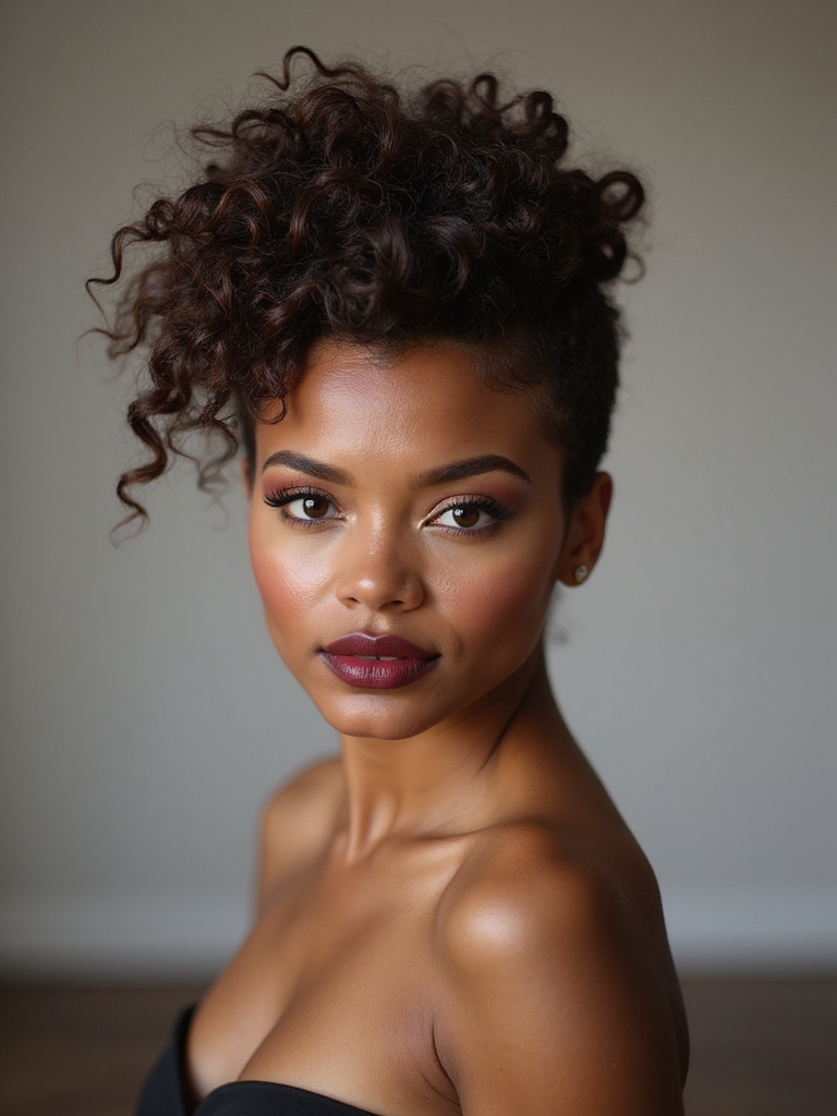 sculpted textured curly pixie