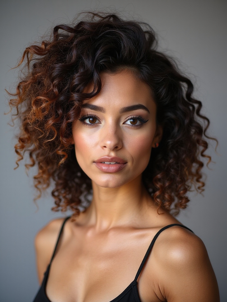 shag wolf textured curly layering