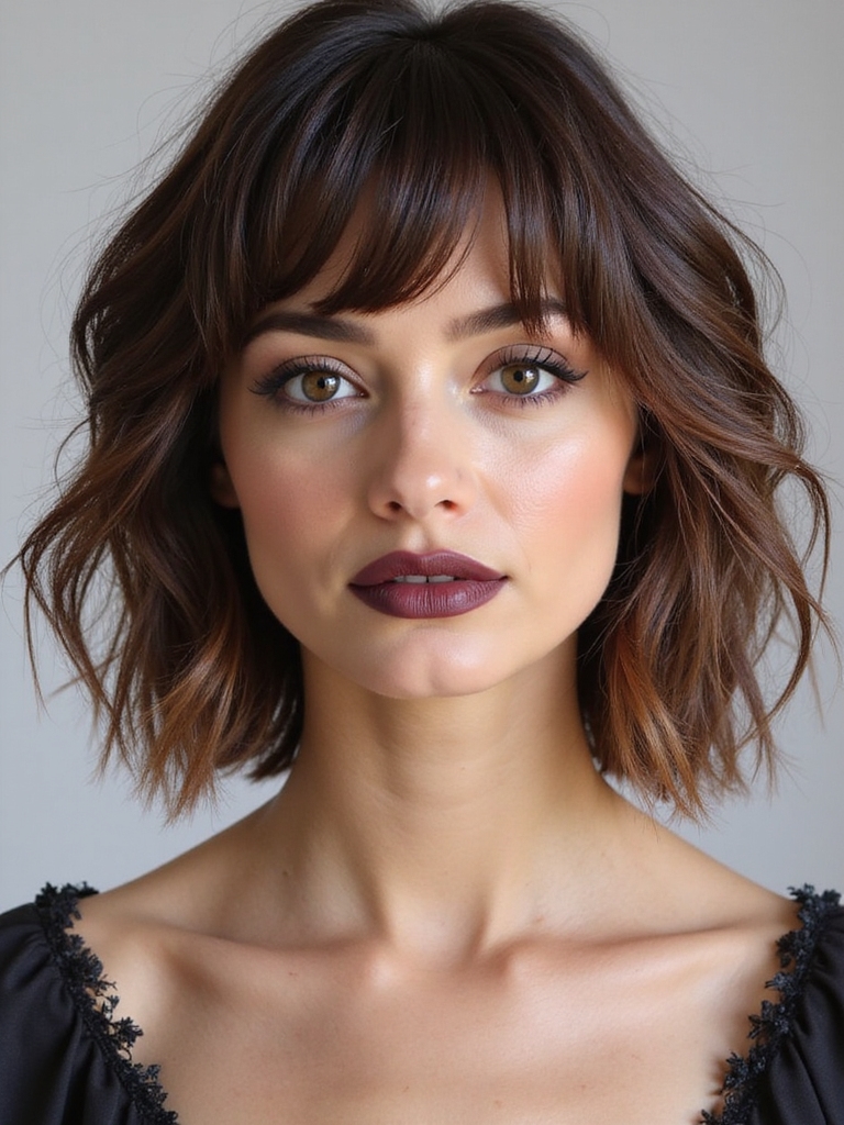 shaggy french bob styling