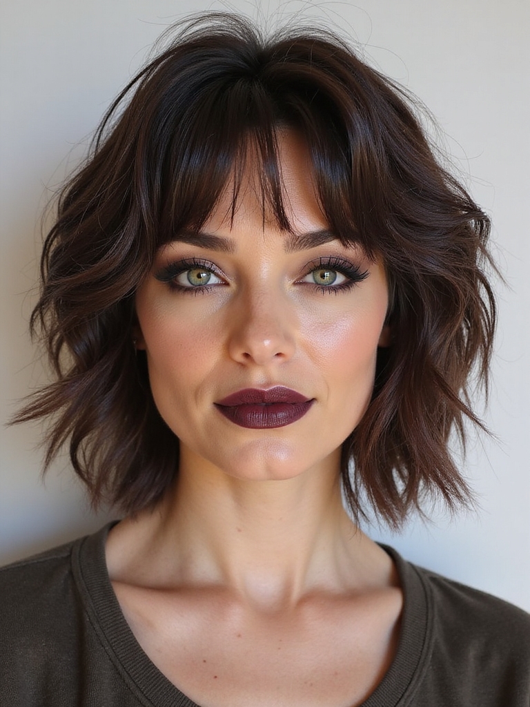 shaggy textured choppy bob