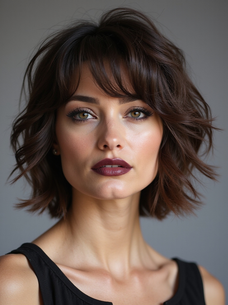 A reference photo of a wolf cut shown to a stylist