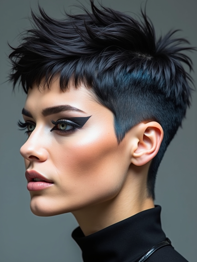 shaggy undercut pixie design