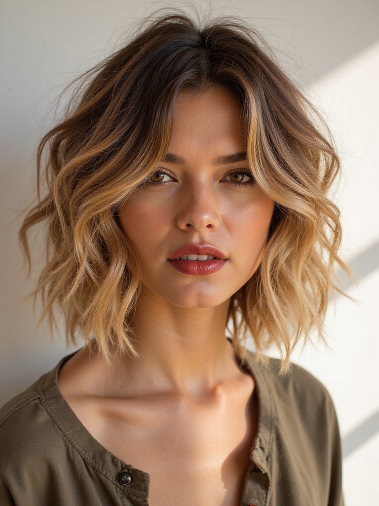 Shaggy wavy bob