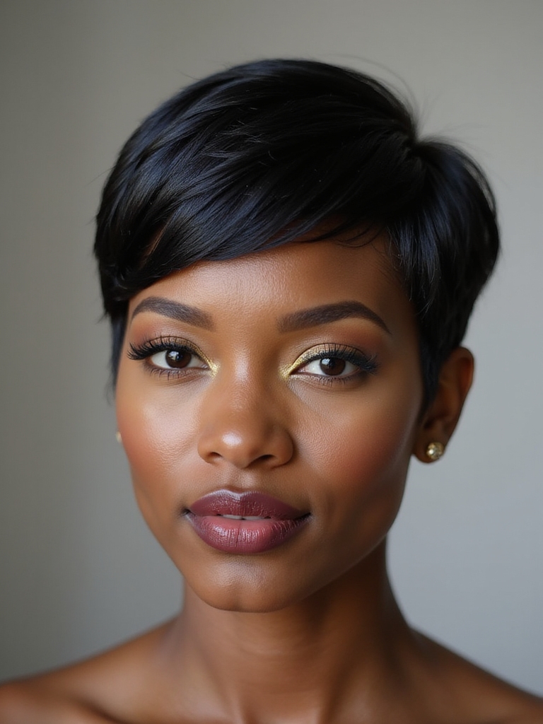 shaped edge pixie with babyhairs