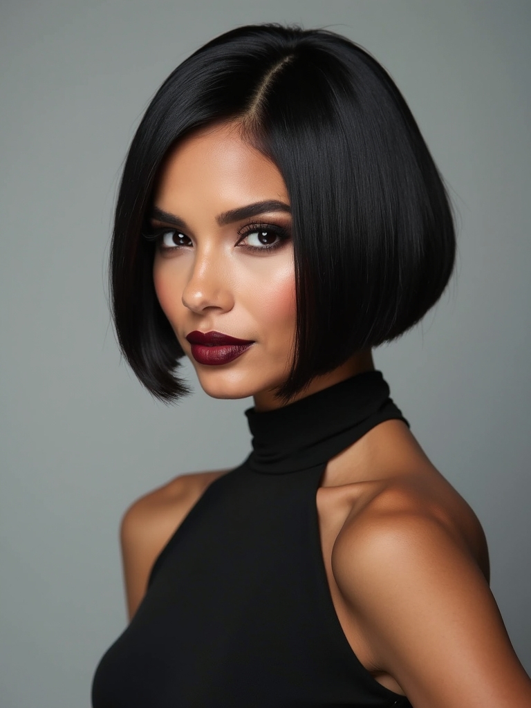 sharp a line bob cut