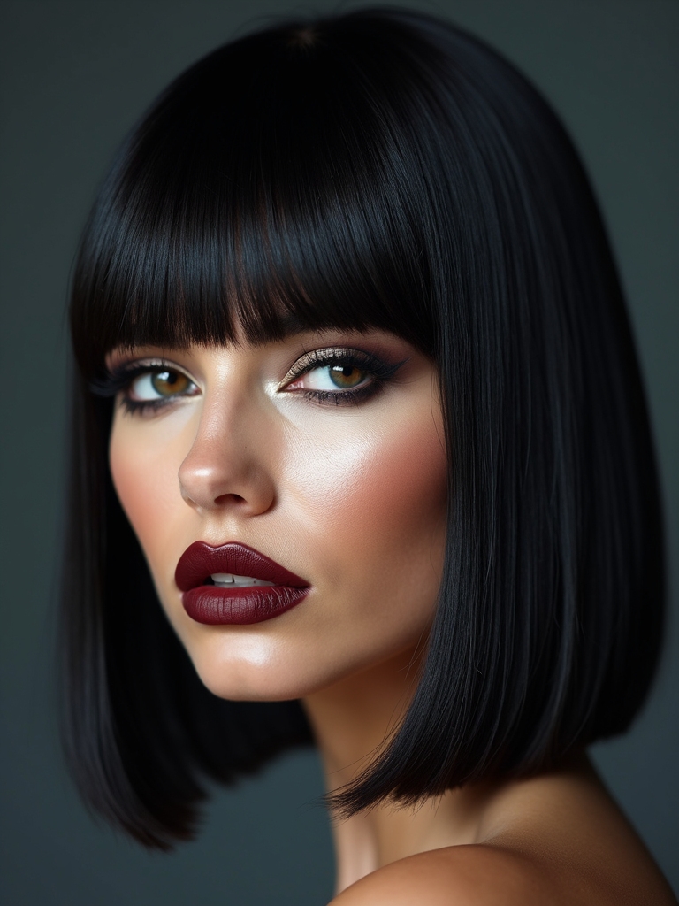 sharp polished blunt fringe